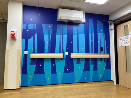 Hospital wall graphics and signage