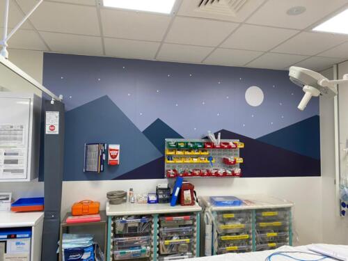 Hospital wall graphics and signage