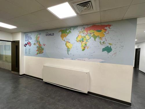 world-map-school-corridor